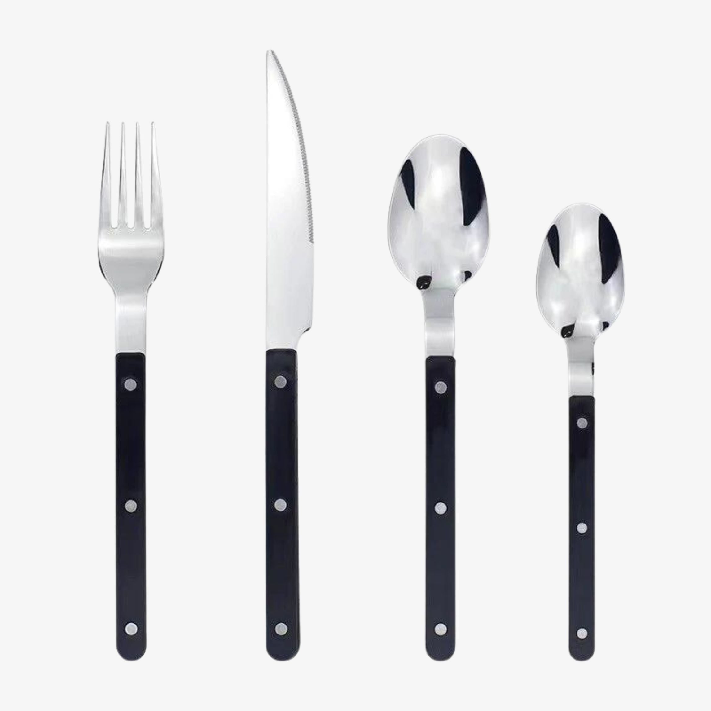 24-Piece Stainless Steel Cutlery Set Modern Handles - Image 1