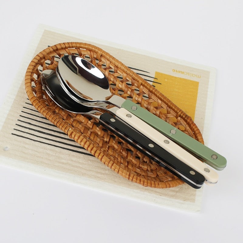 24-Piece Stainless Steel Cutlery Set Modern Handles - Image 5