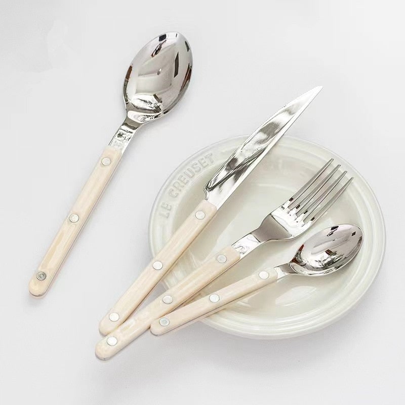 24-Piece Stainless Steel Cutlery Set Modern Handles - Image 6