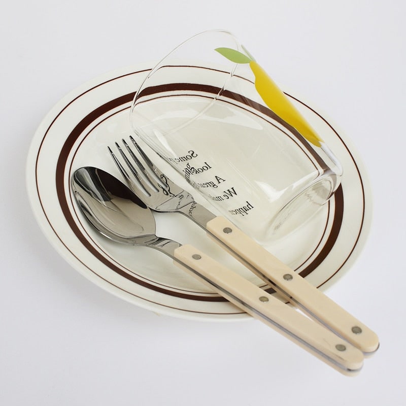 24-Piece Stainless Steel Cutlery Set Modern Handles - Image 7