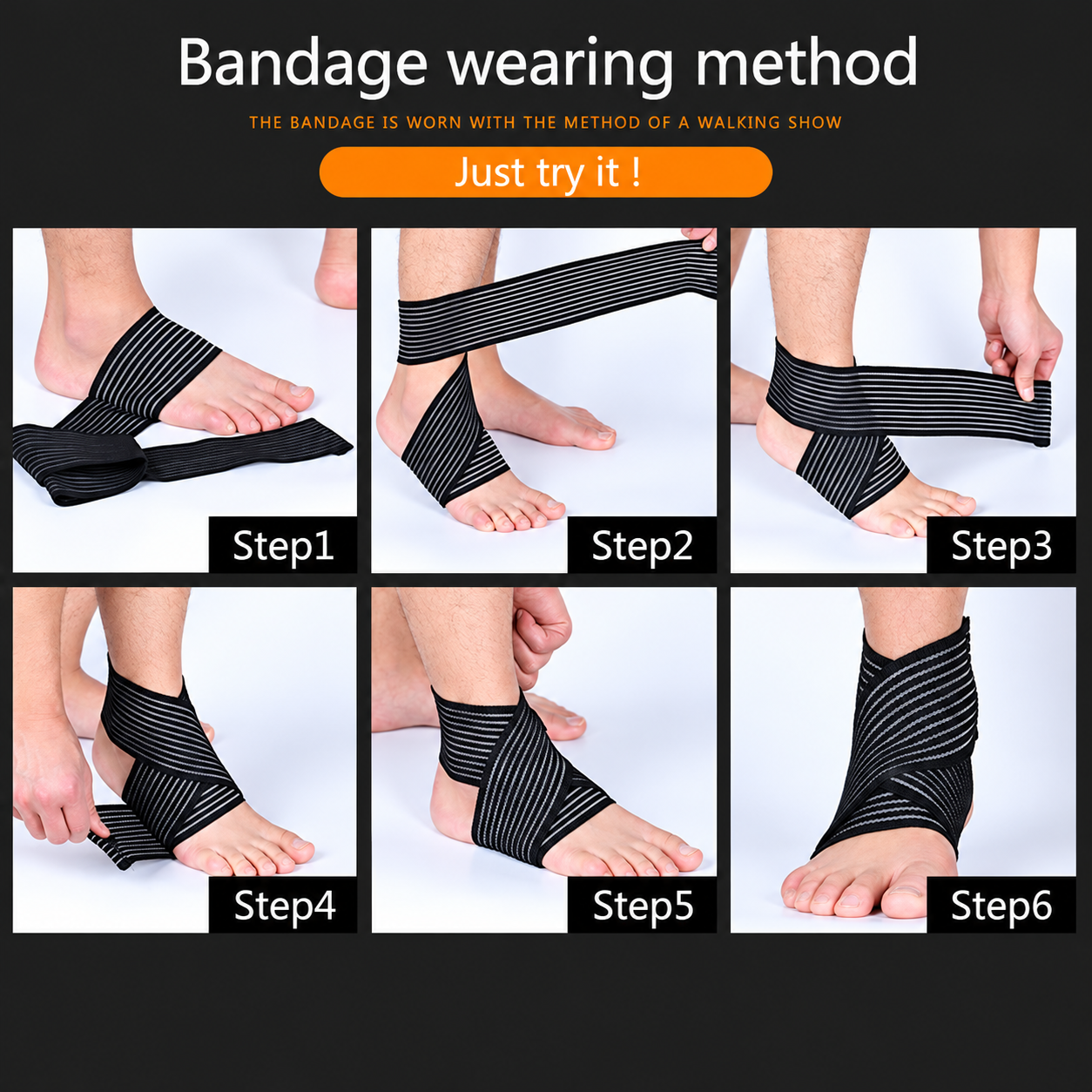 Ankle Support Brace Sprained Foot Stabilizing Compression Wrap
