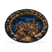 Christmas Rug 3D Optical Illusion Round Printed Holiday Scenes