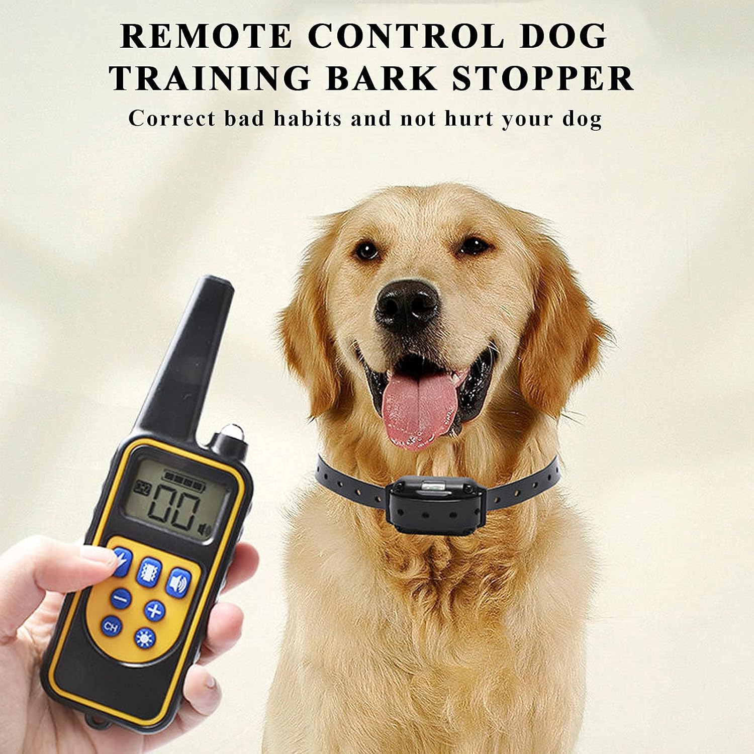 Dog Training Collar Remote Control 3 Modes Adjustable Levels