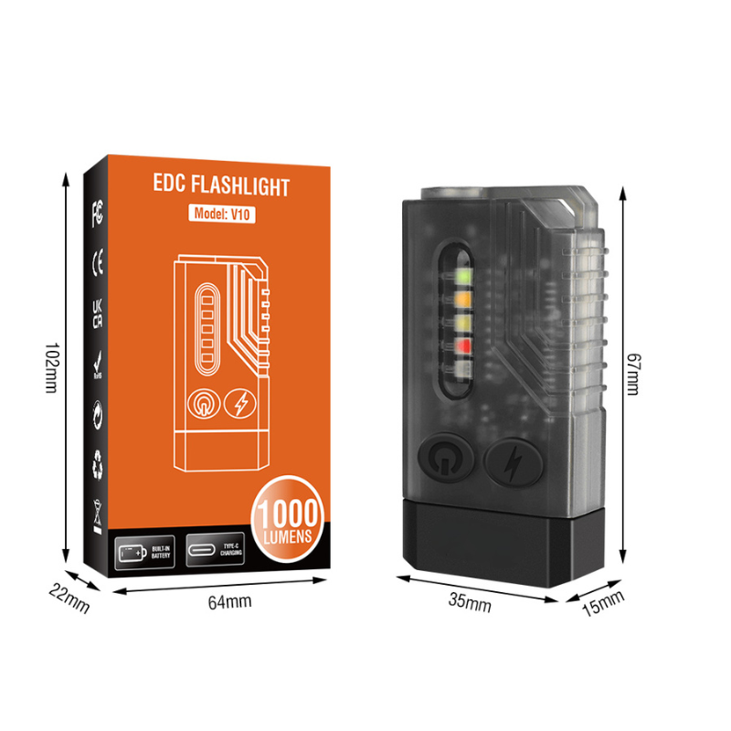 EDC Flashlight 1000 Lumens Compact LED Light Everyday Use
