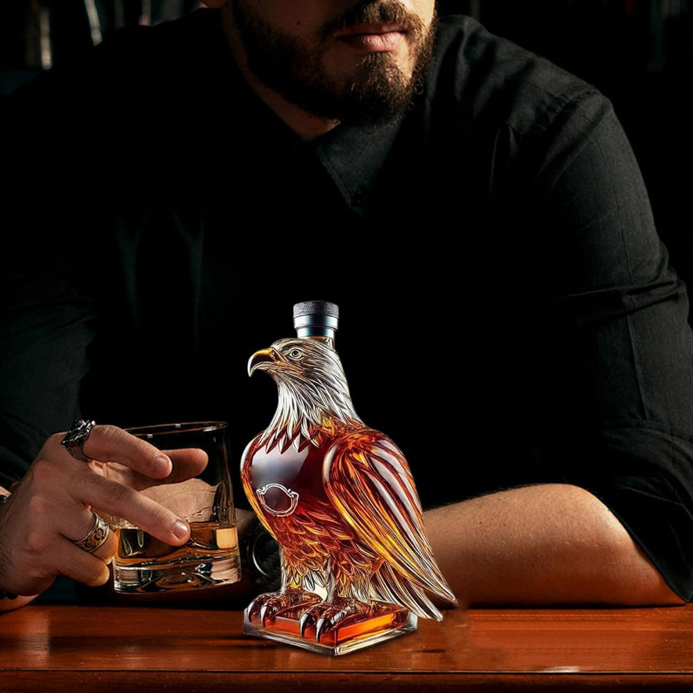Eagle Whiskey Decanter Glass Unique Bird Design Home Bar