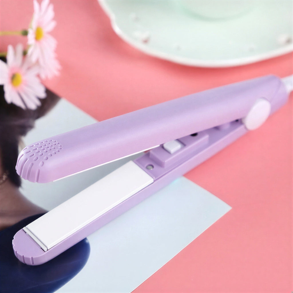 Hair Straightener Curling Iron 2-in-1 Mini Ceramic Styling Tool