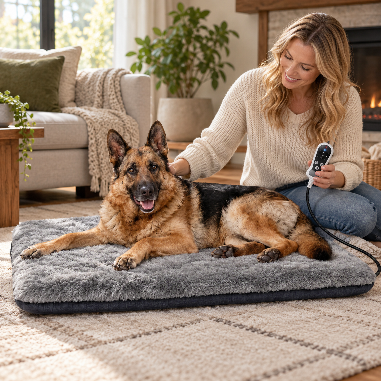 Heated Dog Bed Washable Cover Cozy Pet Comfort