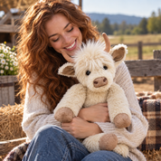 Highland Cow Plush Toy Flowers Soft Stuffed Animal