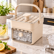 Ice Maker Storage Container Easy Dispensing Handle Lid