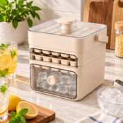 Ice Maker Storage Container Easy Dispensing Handle Lid