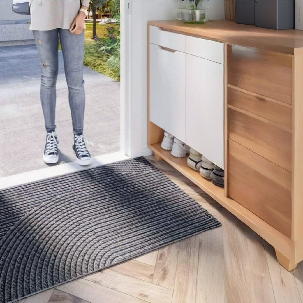 Indoor Door Mat Non-Slip Backing Modern Geometric Design