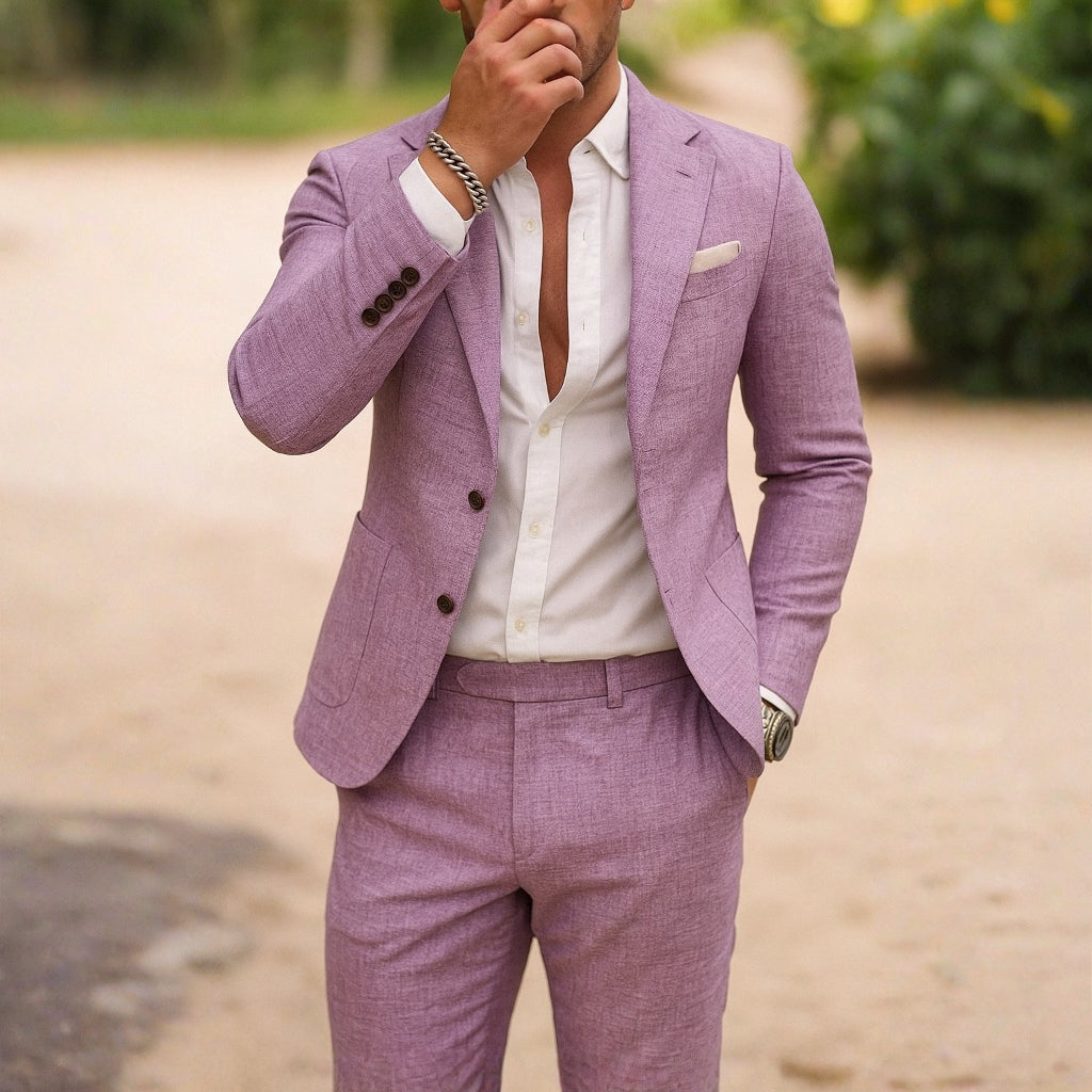 Men's Two Piece Suit Tailored Blazer Trousers Wedding Attire