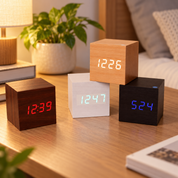 Modern Digital Wood Alarm Clock LED Display