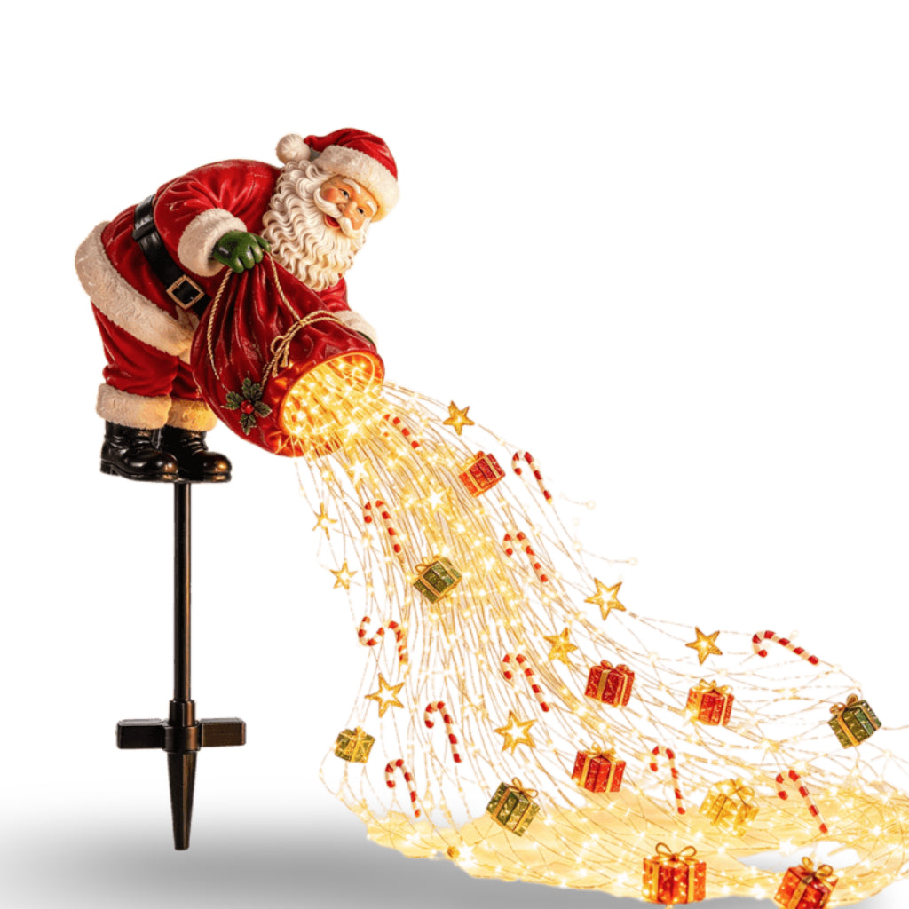 Outdoor Christmas Lights Santa Snowman Cascading Yard Stake Display