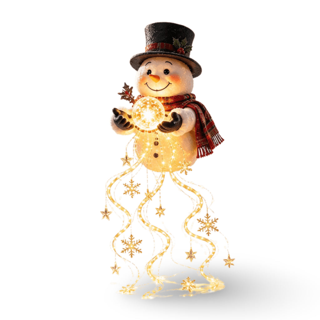 Outdoor Christmas Lights Santa Snowman Cascading Yard Stake Display