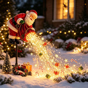 Outdoor Christmas Lights Santa Snowman Cascading Yard Stake Display