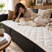 Pet-Friendly Textured Quilted Sofa Cover Easy Cleaning