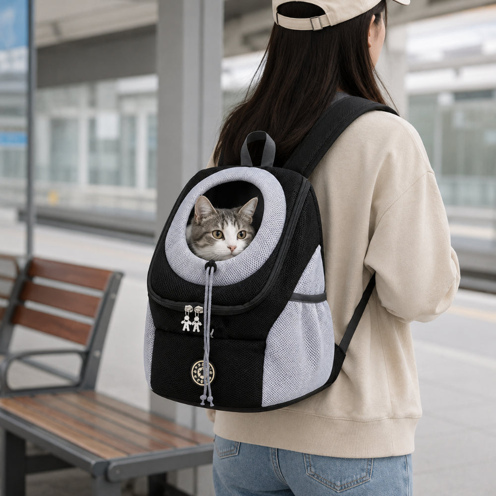 Pet Carrier Backpack Cats Dogs Breathable Mesh Travel Bag