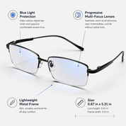 Progressive Multifocal Smart Reading Glasses Adjustable Fit