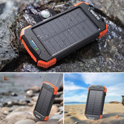 Solar Power Bank Wireless Charger 20W Fast Charging LED Flashlight