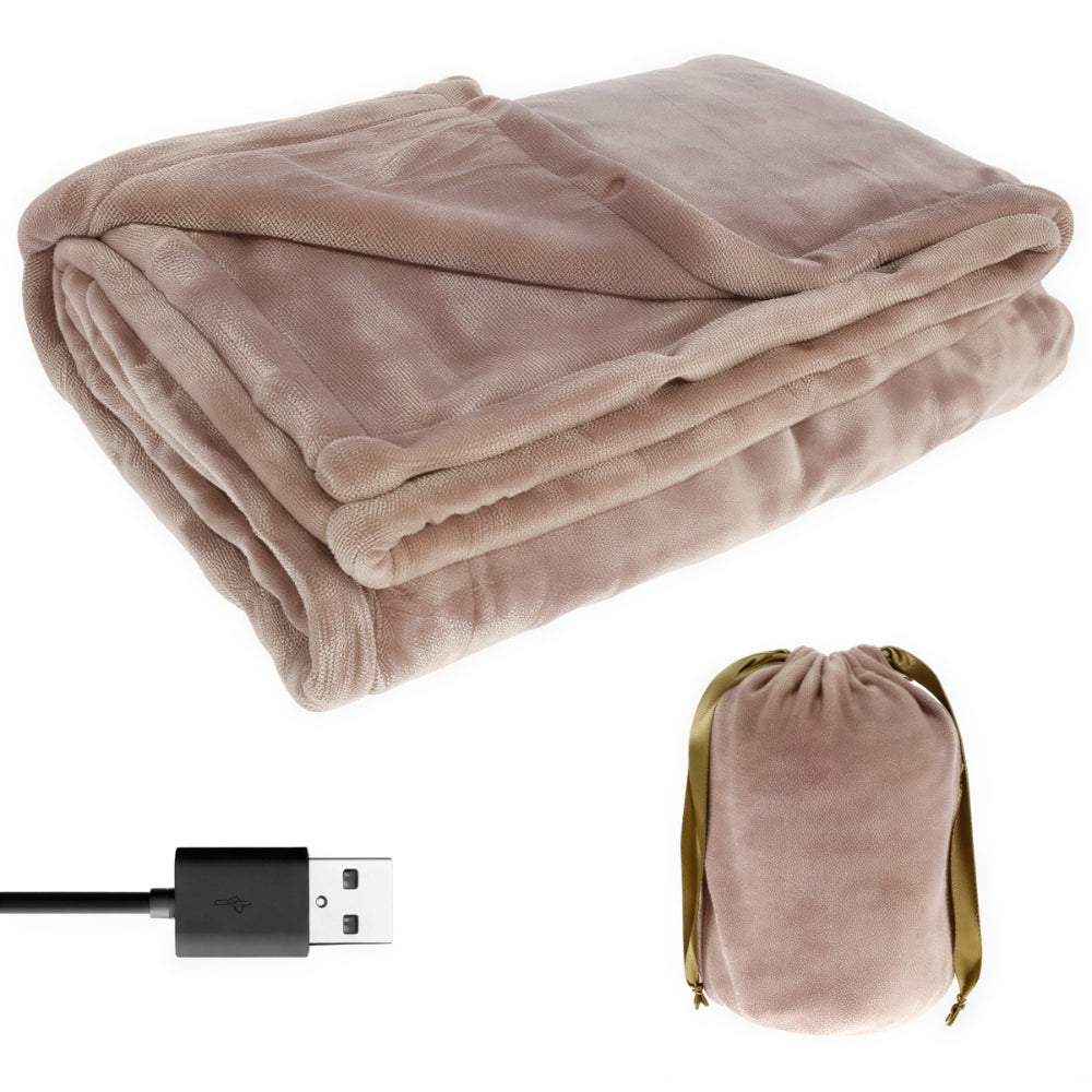 USB Heated Blanket Throw Soft Fleece Cozy Warmth