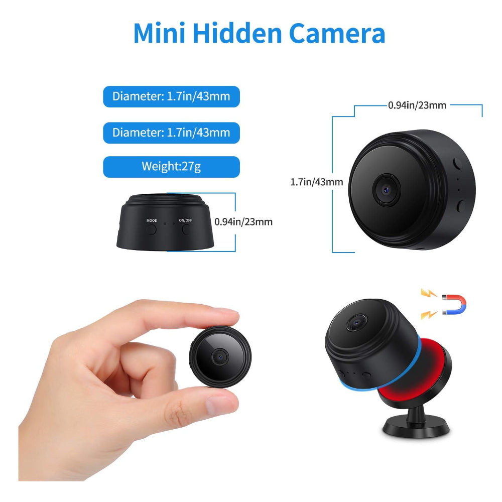 Wireless 1080p Security Camera Night Vision Magnetic Mount