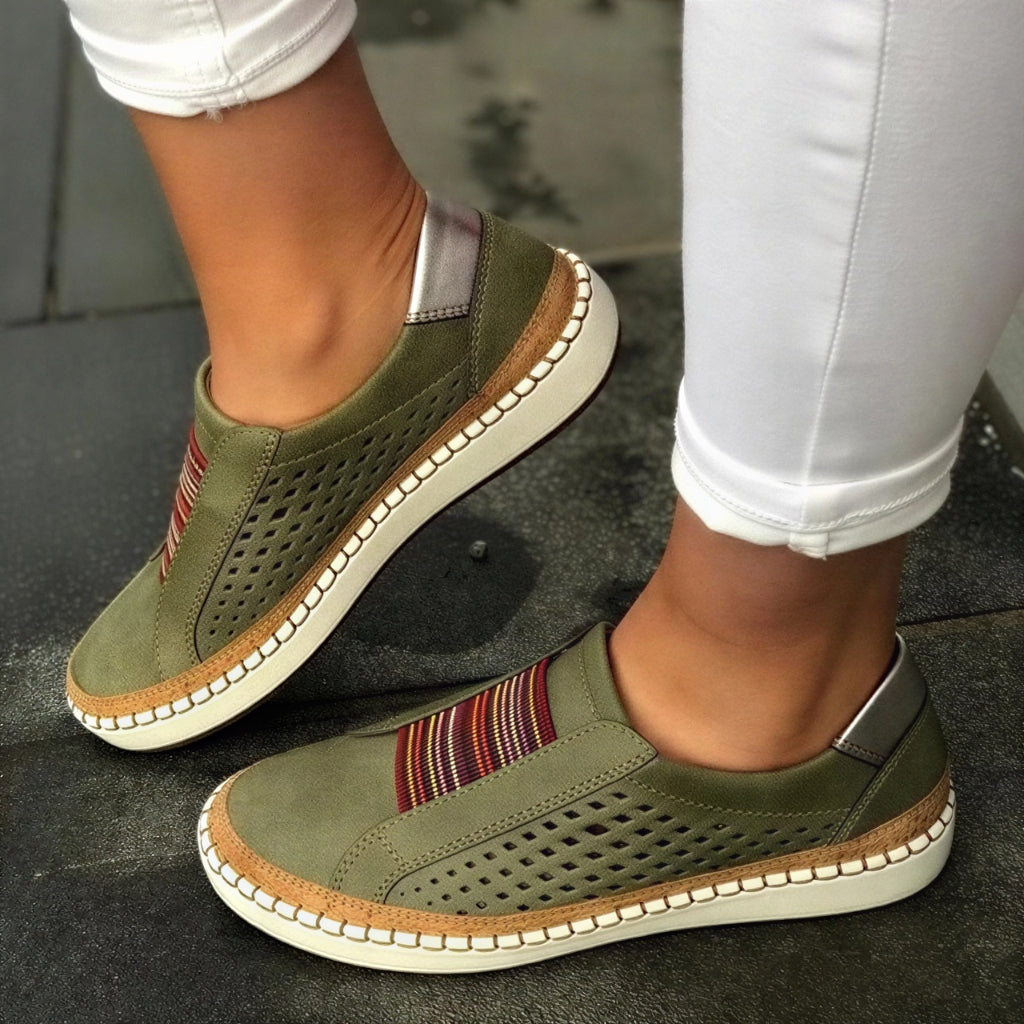 Women's Slip On Sneakers Walking Shoes Flat Sole Casual Design