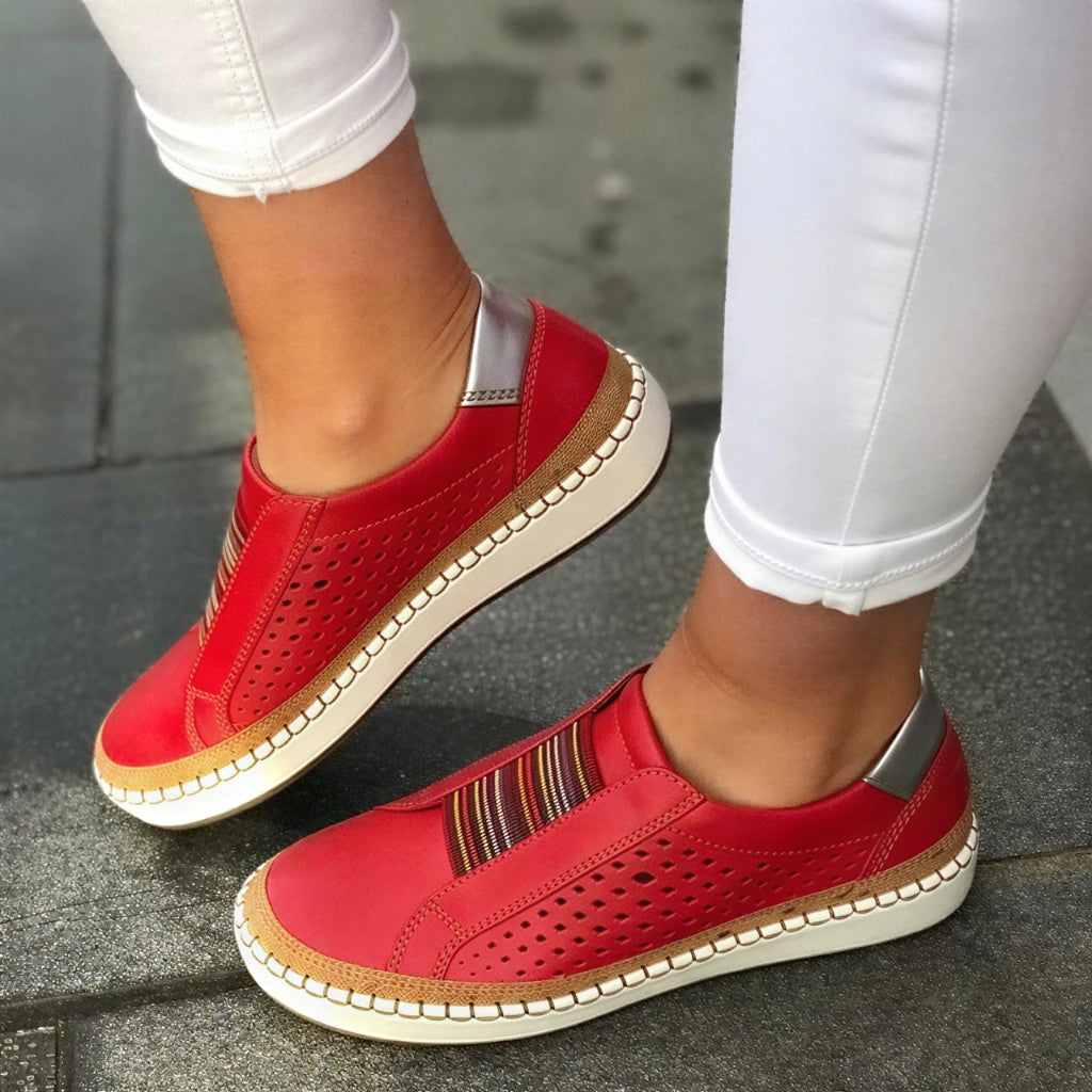 Women's Slip On Sneakers Walking Shoes Flat Sole Casual Design