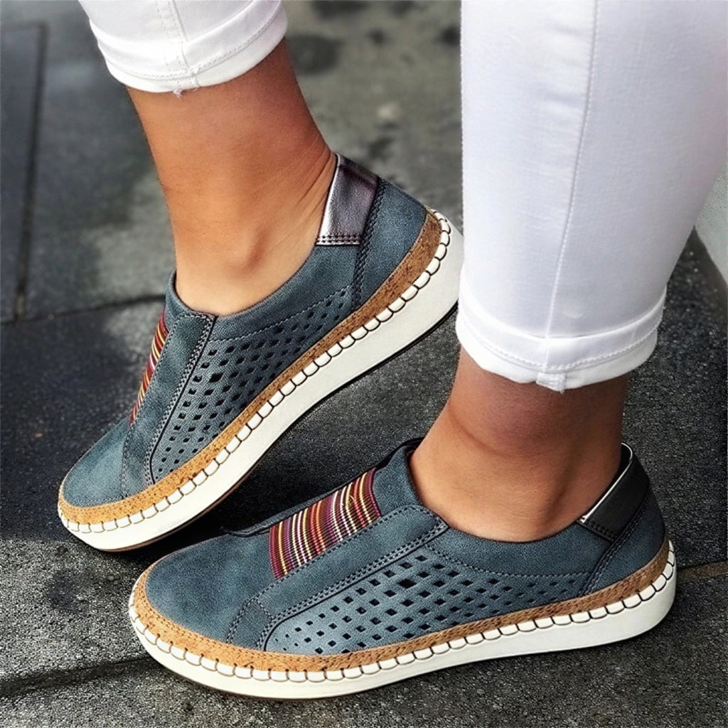 Women's Slip On Sneakers Walking Shoes Flat Sole Casual Design