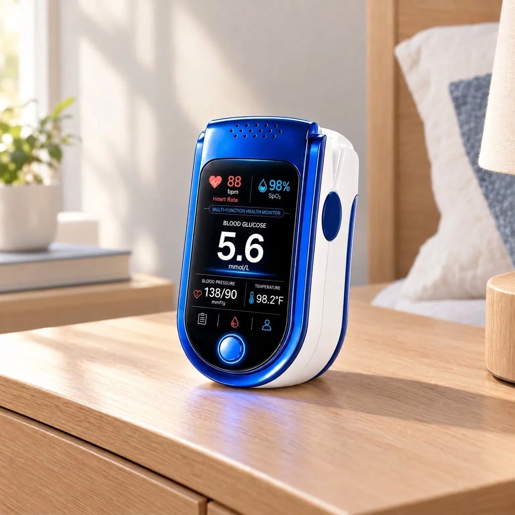 All-In-One Health Monitor Blood Glucose Heart Rate Oxygen - Image 1