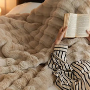 Blanket Throw Rabbit Faux Fur Winter Soft Cozy Sofa Bed Cover - Image 12