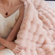 Blanket Throw Rabbit Faux Fur Winter Soft Cozy Sofa Bed Cover - Image 5