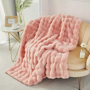 Blanket Throw Rabbit Faux Fur Winter Soft Cozy Sofa Bed Cover - Image 7