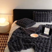 Blanket Throw Rabbit Faux Fur Winter Soft Cozy Sofa Bed Cover - Image 9