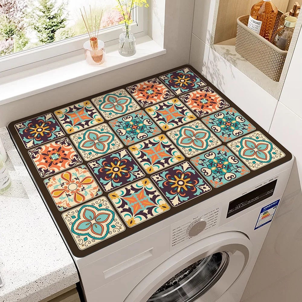 Boho Laundry Appliance Mat Washer and Dryer Protection - Image 1