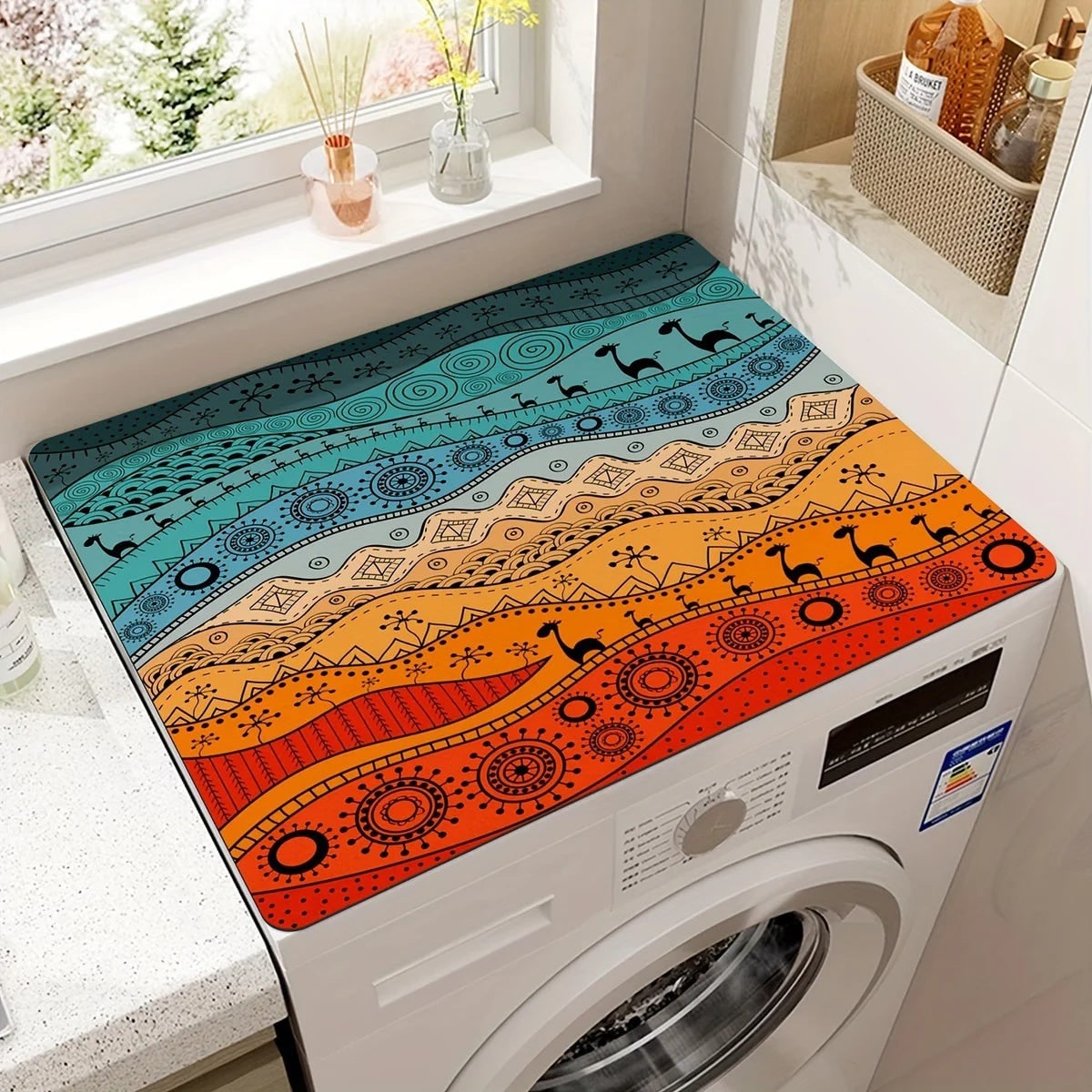 Boho Laundry Appliance Mat Washer and Dryer Protection - Image 7