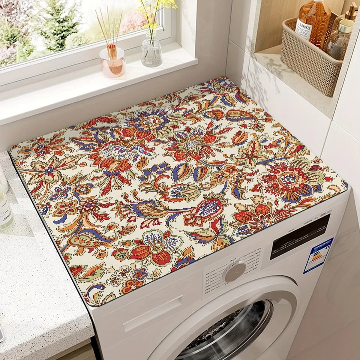 Boho Laundry Appliance Mat Washer and Dryer Protection - Image 8