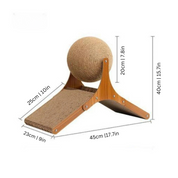 Cat Scratching Post Ball Modern Wooden Cat Furniture Play - Image 3