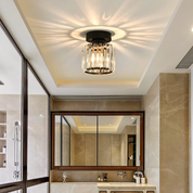 Ceiling Light Glass Shade Modern Clear Striped Flush Mount Lamp - Image 13