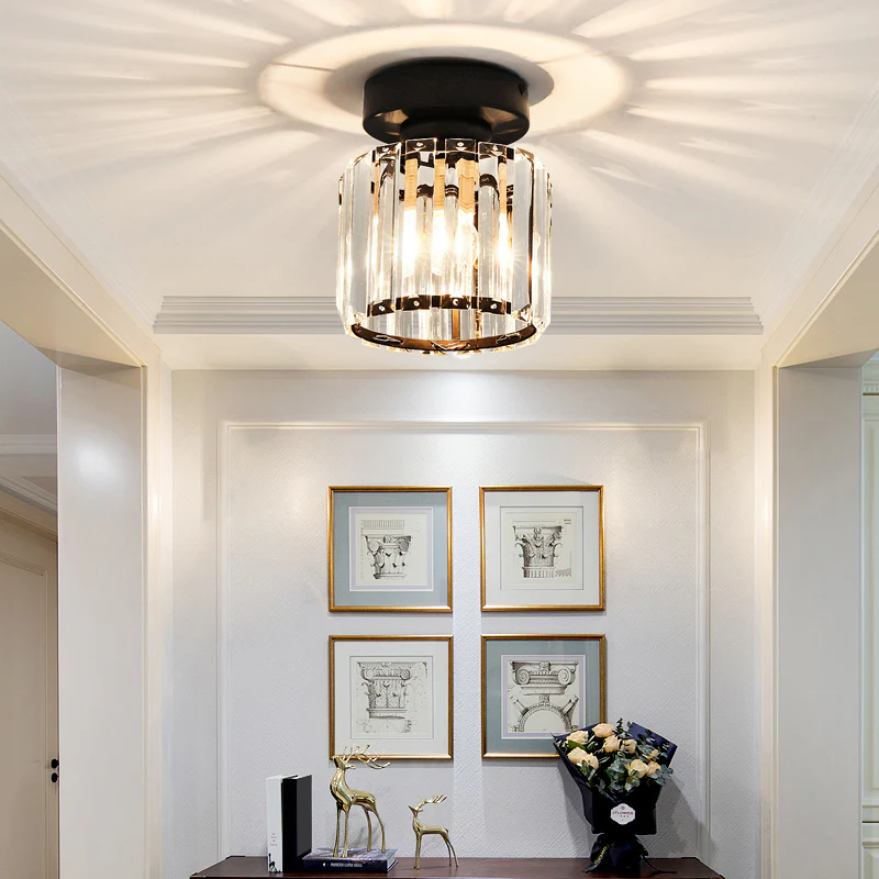 Ceiling Light Glass Shade Modern Clear Striped Flush Mount Lamp - Image 16