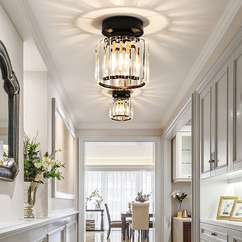 Ceiling Light Glass Shade Modern Clear Striped Flush Mount Lamp - Image 18