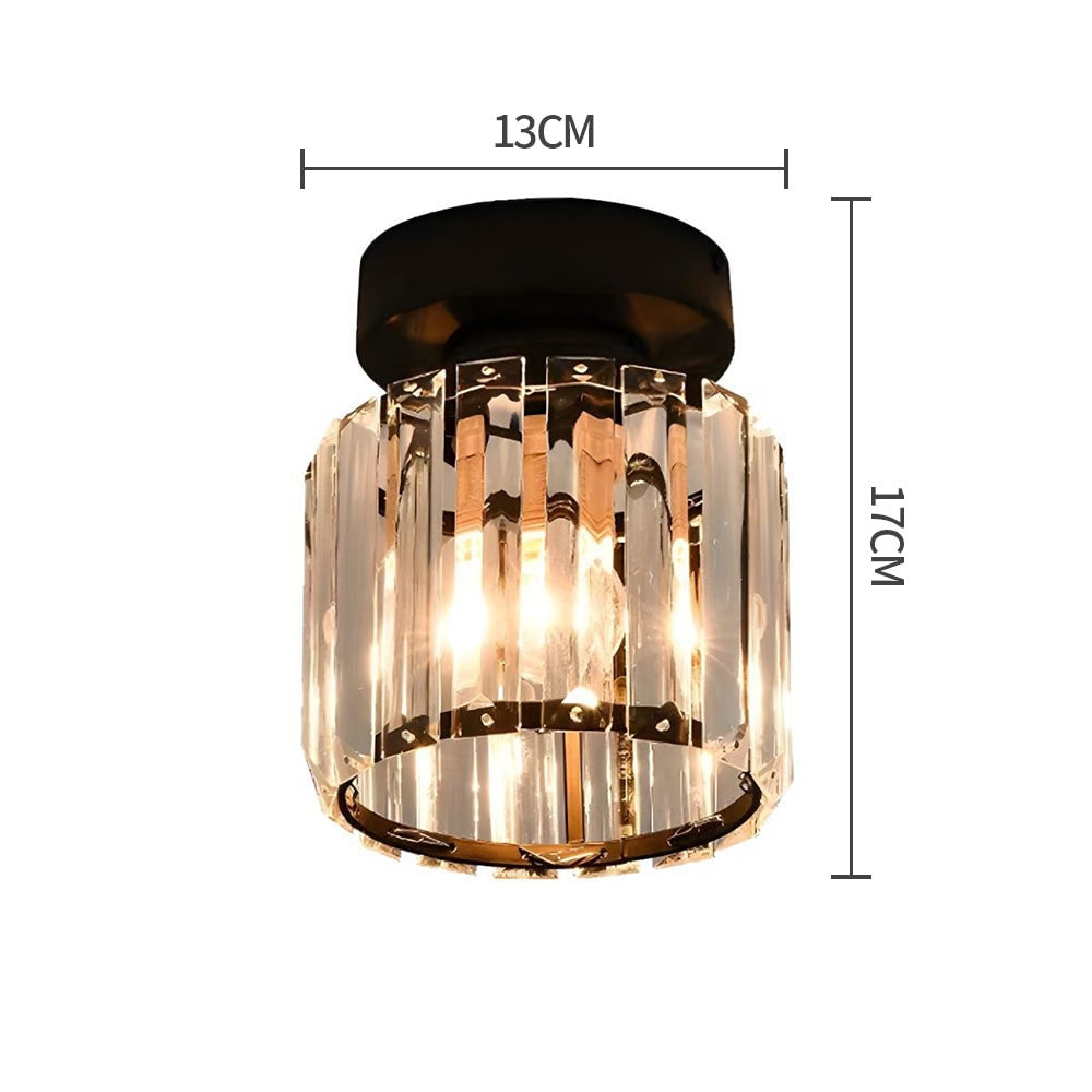 Ceiling Light Glass Shade Modern Clear Striped Flush Mount Lamp - Image 19