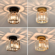Ceiling Light Glass Shade Modern Clear Striped Flush Mount Lamp - Image 21
