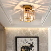 Ceiling Light Glass Shade Modern Clear Striped Flush Mount Lamp - Image 22