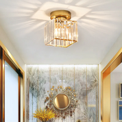 Ceiling Light Glass Shade Modern Clear Striped Flush Mount Lamp - Image 24