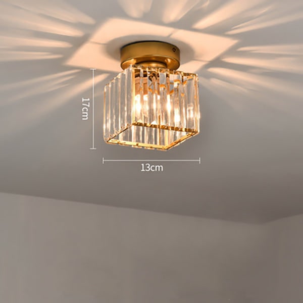 Ceiling Light Glass Shade Modern Clear Striped Flush Mount Lamp - Image 25