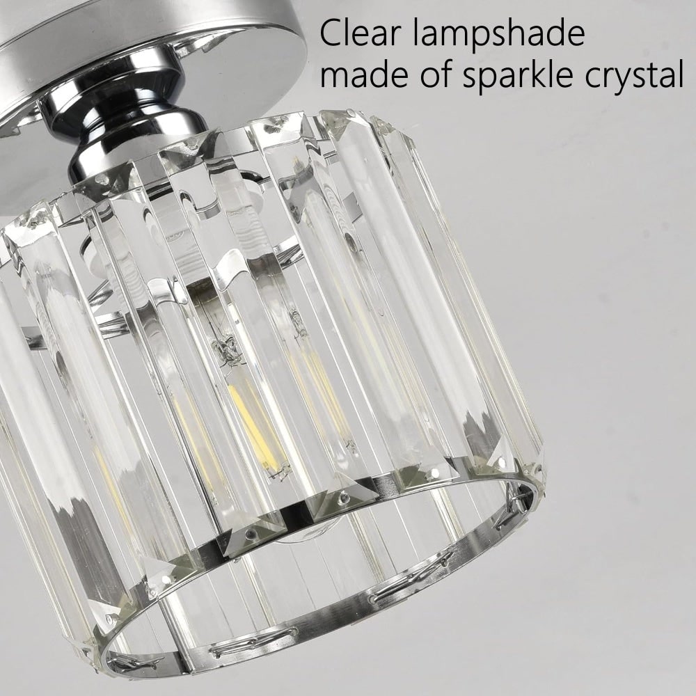 Ceiling Light Glass Shade Modern Clear Striped Flush Mount Lamp - Image 31