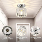 Ceiling Light Glass Shade Modern Clear Striped Flush Mount Lamp - Image 33