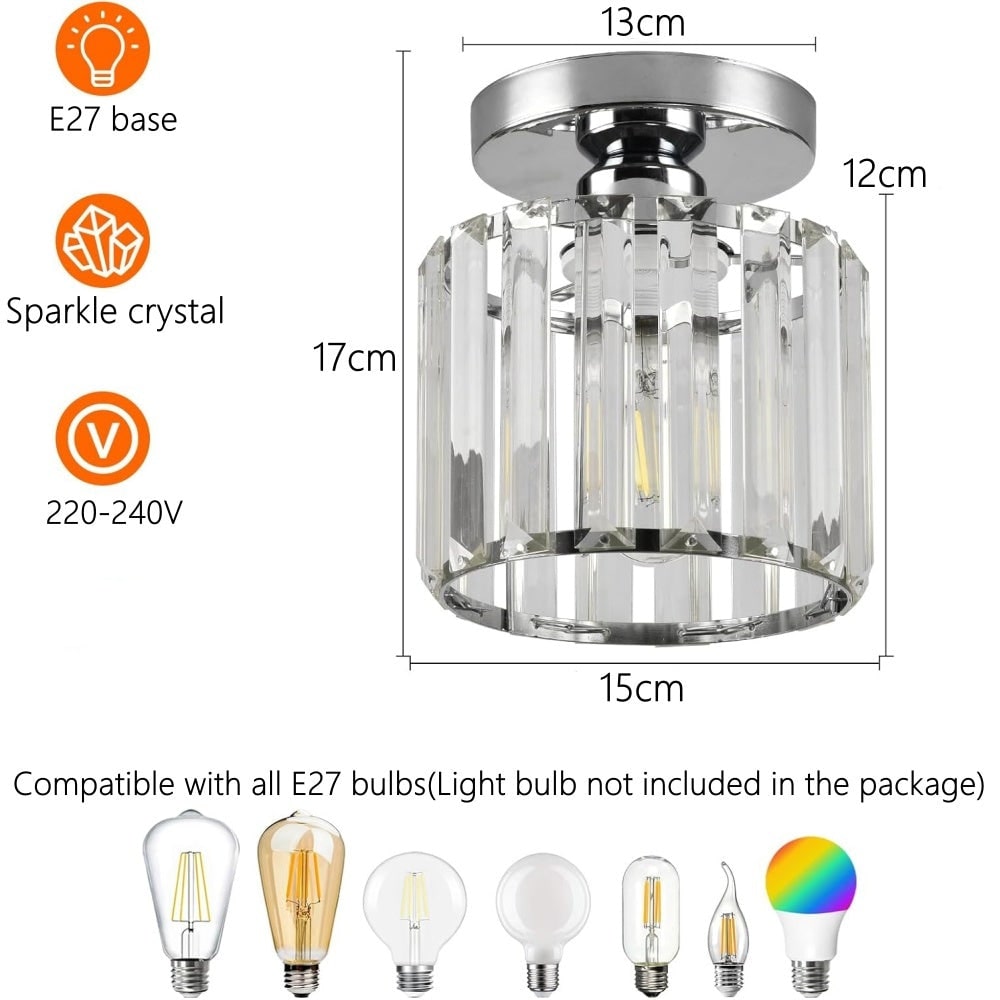 Ceiling Light Glass Shade Modern Clear Striped Flush Mount Lamp - Image 34