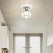 Ceiling Light Glass Shade Modern Clear Striped Flush Mount Lamp - Image 35